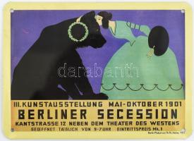 Berliner Secession vintage fém tábla, 11x15 cm