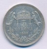 1908KB 5K Ag "Ferenc József" T:XF,VF patina, apró ph. Adamo K7