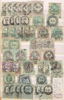 410 db redezetlen okmánybélyeg berakóban 1858-1920, benne szín-, papír- és fogazatváltozatok, néhány osztrák és segélybélyegek