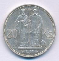 Szlovákia 1941. 20K Ag "Cirill és Metód" T:AU,XF patina Slovakia 1941. 20 Korun Ag "S...