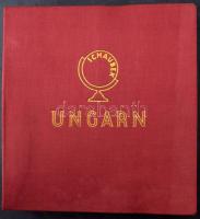 Schaubek használatlan előnyomott magyar album 1871-1959, jó állapotban (enyhe patinával), csavaros borítóban