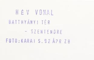 1991-1992 A szentendrei ill. a békásmegyeri HÉV vonaláról készült 15 db fekete-fehér fotó, Karai Sán...