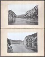 cca 1900 Kazán - szoros [Vaskapu] fotói, 9 db keményhátú fotó és fotók kartonon, Hutterer G., Orsova...