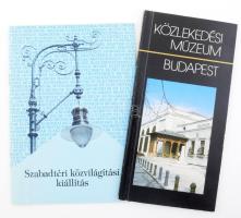 2 db budapesti múzeumi kiadvány, katalógus: Szilas Péter - Király Árpád: Szabadtéri közvilágítási kiállítás. A Magyar Elektrotechnikai Múzeum füzetei 3. Bp., 1993, Magyar Elektrotechnikai Múzeum. Kiadói tűzött papírkötés. + Közlekedési Múzeum, Budapest. Szerk.: Kocziánné Dr. Szentpéteri Erzsébet. (Bp., 1990, MTI Nyomda). Fekete-fehér és színes fotókkal illusztrálva. Kiadói papírkötés.