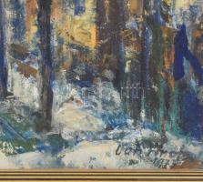 Vati József (1927-2017): Utca, 1973. Olaj, vászon, jelezve jobbra lent, hátoldalán Képcsarnok Vállal...