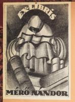 cca 1920 "Ex libris Mérő Nándor", avantgárd ex libris, klisé, papír, jelzés nélkül, 10x7 c...