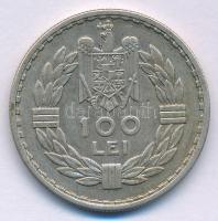 Románia 1932. 100L Ag "II. Károly" (londoni veret) T:XF patina Romania 1932. 100 Lei Ag &q...