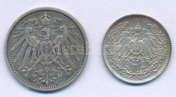 Német Birodalom 1899A 1M Ag + 1918E 1/2M Ag T:VF,XF patina
German Empire 1899A 1 Mark Ag + 1918E 1/...
