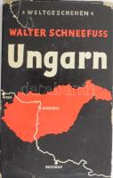 Walter Schneefuss: Ungarn. Weltgeschehen. Leipzig,(1939),Wilhelm Goldmann. Német nyelven. Kiadói kartonált papírkötés, szakadt kiadói papír védőborítóban, ceruzás aláhúzásokkal.