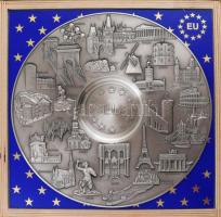 cca 2004, Európai Unio ón emléktányér, certifikátokkal, díszdobozban, d: 28 cm