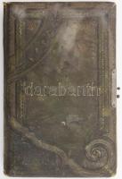 cca 1890-1895 Régi emlékkönyv, magyar és német nyelvű bejegyzésekkel, rajzokkal. Dekoratív, domborny...