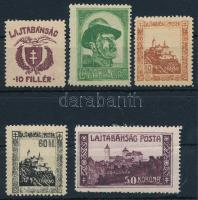 Nyugat-Magyarország VII. 1921 10f, 20f, 40f, 60f és 50K, Bodor vizsgálójellel (50K törés / folded)