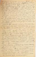 1922 Bosznay István (1868-1944) festőművész, főiskolai tanár autográf kézirata, a Képzőművészeti Fői...