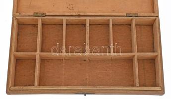 cca 1910 Weisz Ernő rövid-áru nagykereskedő Kassa. Feliratos fa doboz (cérnatartó?) 25x13 cm