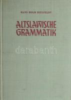 Hans Holm Bielfeldt: Altslawische Grammatik. Einführung in die slawischen Sprachen. Halle, 1961, Max Niemeyer. 297 p. Kiadói egészvászon-kötés, kissé kopott gerinccel, néhány kevés lapon ceruzás jegyzetekkel.