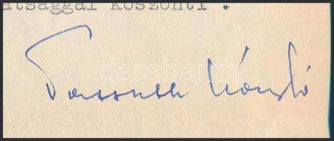 1971 Passuth László (1900-1979) író autográf aláírásával ellátott gépelt levele borítékkal író kollé...