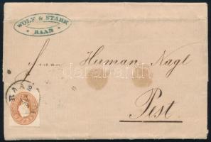 1861 10kr levélen "RAAB" - Pest