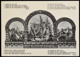 cca 1930 Hiszekegy. Hitvallás, írta Papp-Váry Elemérné verse és a dal kottája, hajtásnyommal + hozzá...