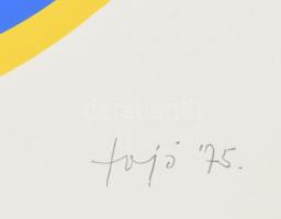 Fajó János (1937-2018): Kör, 1975. Szitanyomat, papír. Jelzett. Számozott: XXX/XI. d: 28 cm. Lapmére...