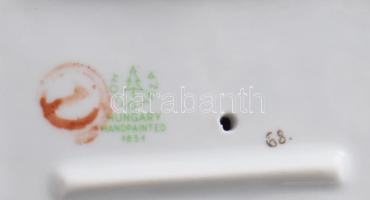 Hollóházi legyezős nő. Jelzett, hibátlan, m: 27 cm