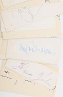 Színész autogram gyűjtemény, kártyákon, összesen 19 db, közte Major Tamás, Koós János, Tahi Tóth Lás...