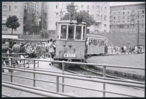 cca 1960 Moszkva tér, 56-os villamos, későbbi előhívás 15x10 cm