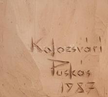 Kolozsvári Puskás Sándor (1928-2020):Kőrösi Csoma Sándor. Engóbozott kerámia plakett, jelzett, 20,5x...