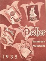 1936 Dreher édességek képes árjegyzéke 46p. Korabeli vászon védőkötésben szép állapotban