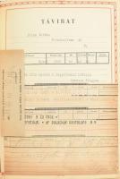 1938 Zsidó pár (Pick Éva és Pelz István) esküvőjére kapott dísztáviratok gyűjteménye. Kb 50 db egész...