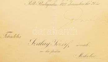 1899 Szalay József főerdész részére fizetésemeleésről szóló értesítés Darányi Ignác (1849-1927) föld...