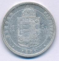 1881KB 1Ft Ag "Ferenc József / Középcímer" T:VF,F patina Adamo M15