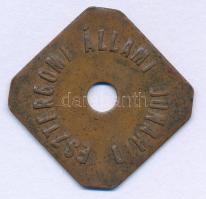 ~1871-1900. Esztergomi Állami Dunahíd bronz bárca (25x26mm) T:XF