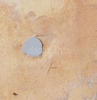 2 db kínai kaspó. Samottos kerámia, jelzett, hajszálrepedésekkel. 18x18 cm