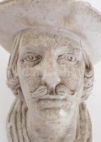 Férfi fej gipsz épületdísz. Sérülésekkel, 40x32 cm /// KIZÁRÓLAG SZEMÉLYES ÁTVÉTEL, NEM POSTÁZZUK / ...