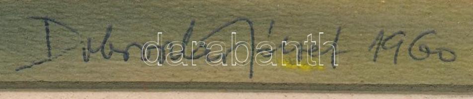 Dobroszláv József (1932-2016): Atmoszférikus táj, 1960. Akvarell, karton, jelzett. Paszpartuban, 17x...