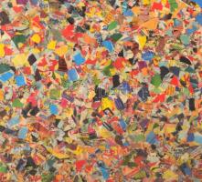 Jelzés nélkül: Modern kollázs. Vegyes technika, farost 130x77 cm