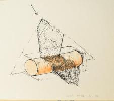 Szoó Dominika: 11 db grafika Rézkarc, film, ceruza, pasztel papír, jelzettek, 30x40 cm ig