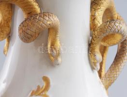 cca 19. sz. második fele, Fischer & Meig Pirkenhammer Bohemia, Díszváza pár. Kobalt mázas, arany...