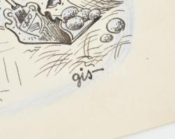 Szegő Gizi (1902-1985):3 db megjelent grafika. . Vegyes technika, papír, mind jelzett. Mindegyik hát...