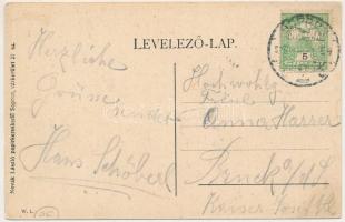 Sopron, Ó-Gabona tér, villamos, Tamás János üzlete. W.L., Novák László kiadása (fl)