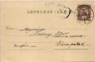 1901 Sopron, Deák tér, S.V.E.V. villamos. Blum N. kiadása. Stagl F. fényképész No. 1310. (EK)