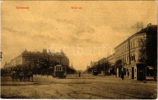 1909 Temesvár, Timisoara; Küttl tér, villamosok. W.L. 141. / square, trams