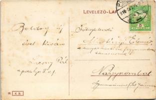 1910 Pozsony, Pressburg, Bratislava; Széplak utca, villamos, Paternos Viktória féle elemi és polgári...