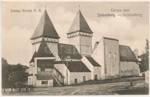 Lesses, Schönberg, Sulumberg, Dealu Frumos (Szeben); Evang. Kirche / Evangélikus vártemplom. Jos. Heinrich Briegel Fotograf / Lutheran castle church (EK)