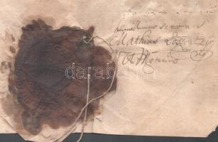 cca 1750 Rákóczi Ferenccel kapcsolatos levél Eger városi jegyző levele a város nagy méretű viaszpecs...