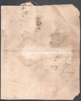 cca 1750 Rákóczi Ferenccel kapcsolatos levél Eger városi jegyző levele a város nagy méretű viaszpecs...