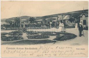 1904 Kolozs-sósfürdő, Kolozsfürdő, Baile Cojocna; park részlet / spa park (EK)