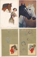 10 db RÉGI motívum képeslap vegyes minőségben: lovak / 10 pre-1945 motive postcards in mixed quality: horses (2 Nanni)