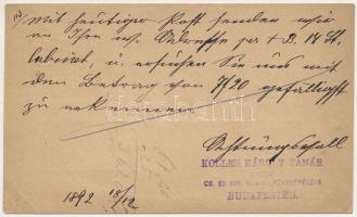 1892 (Vorläufer) Koller Károly tanár utódai cs. és kir. udvari fényképészek Budapesten. Magyar Kir. ...