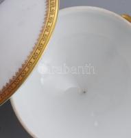 Antik bécsi bonbonier, három lábon, d: 10 cm